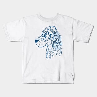 English Setter (Beige and Navy) Kids T-Shirt